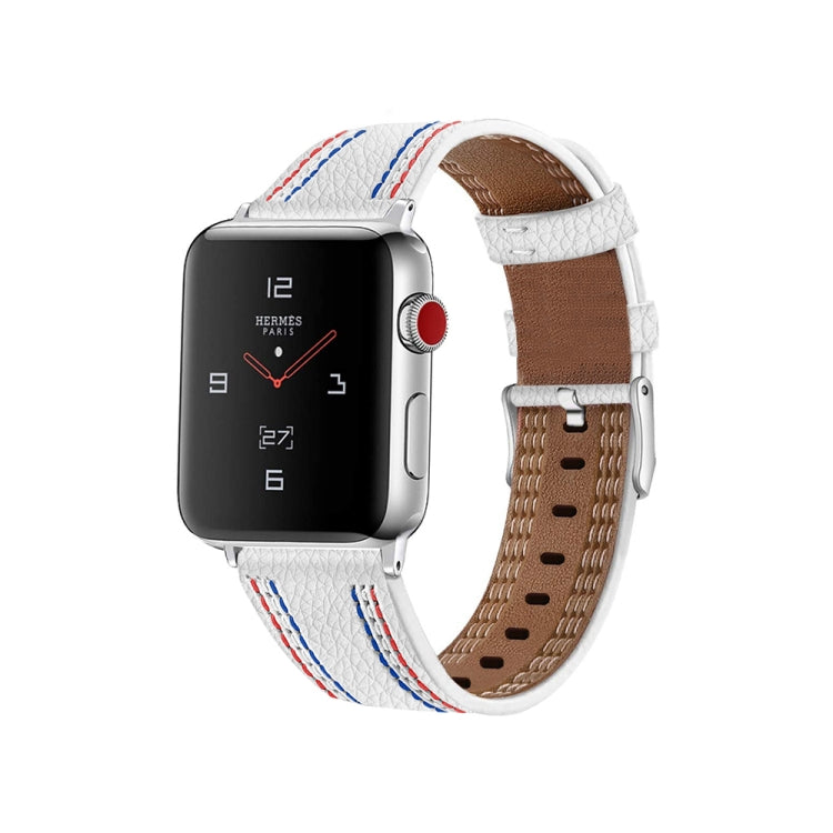 Three-line Leather Watchband For Apple Watch Series