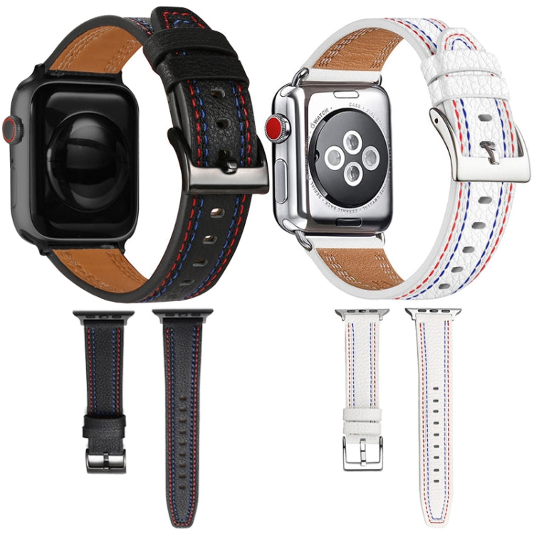 Three-line Leather Watchband For Apple Watch Series