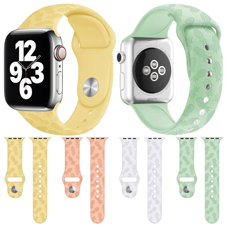 Pineapple Embossing Silicone Watchband For Apple Watch Series