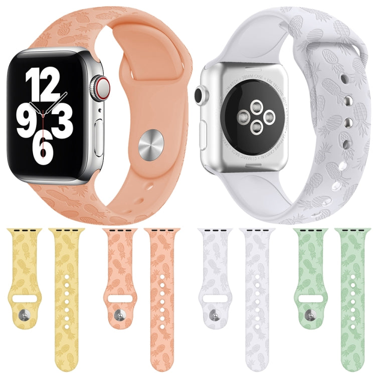 Pineapple Embossing Silicone Watchband For Apple Watch Series