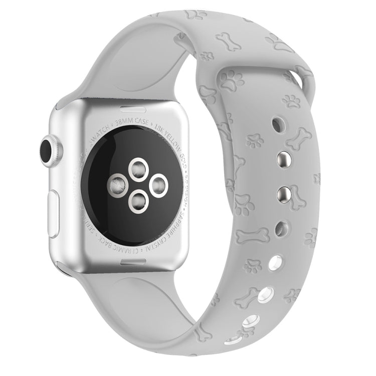 Dog Paw Embossing Silicone Watchband For Apple Watch Series