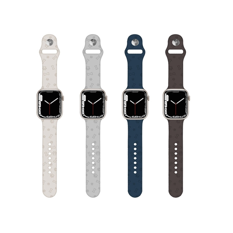 Dog Paw Embossing Silicone Watchband For Apple Watch Series