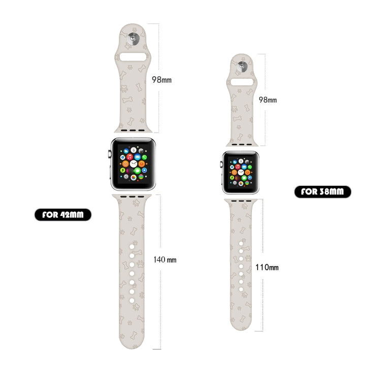 Dog Paw Embossing Silicone Watchband For Apple Watch Series