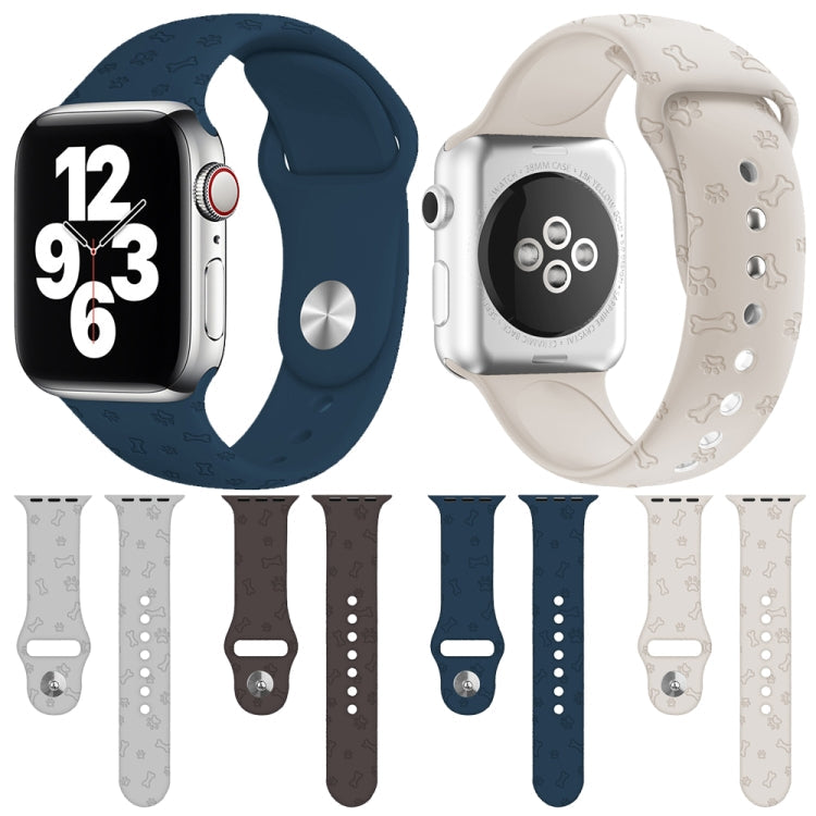 Dog Paw Embossing Silicone Watchband For Apple Watch Series