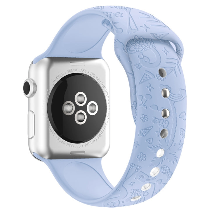 Flamingo Embossing Silicone Watchband For Apple Watch Series