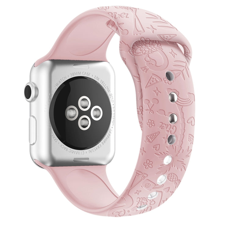 Flamingo Embossing Silicone Watchband For Apple Watch Series