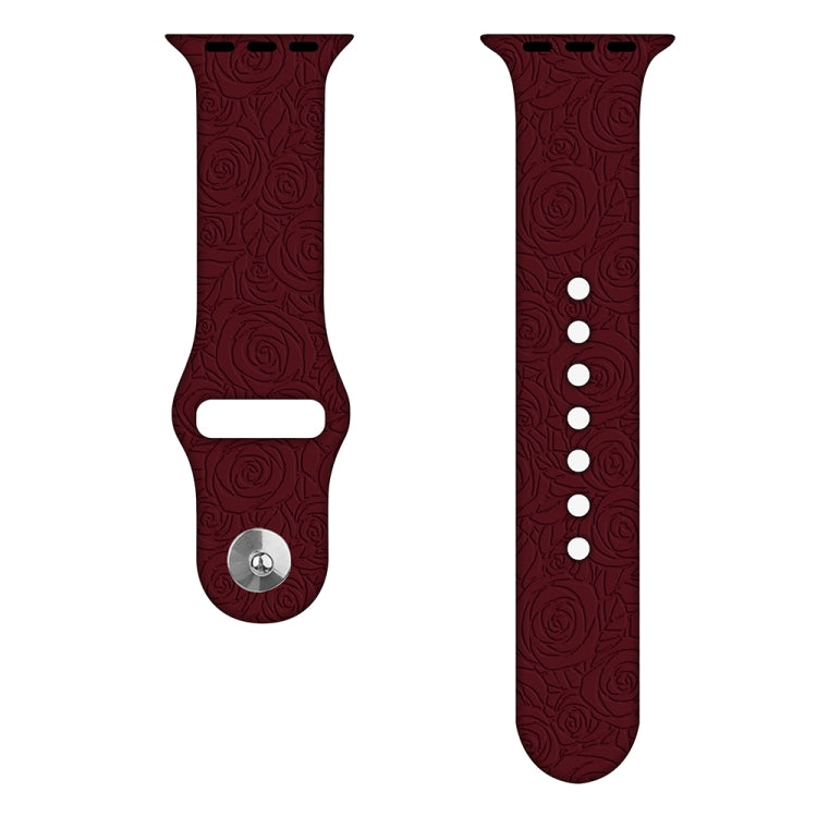 Rose Embossing Silicone Watchband For Apple Watch Series