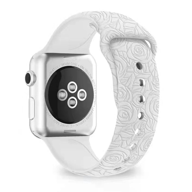 Rose Embossing Silicone Watchband For Apple Watch Series