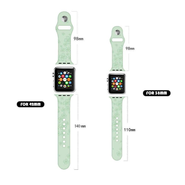 Four-leaf Clover Embossing Silicone Watchband For Apple Watch Series