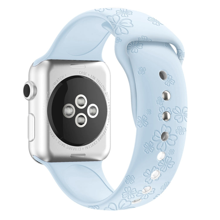 Four-leaf Clover Embossing Silicone Watchband For Apple Watch Series