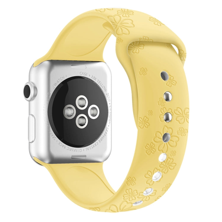 Four-leaf Clover Embossing Silicone Watchband For Apple Watch Series