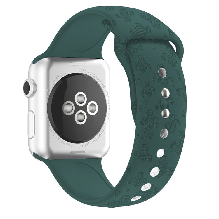 Cactus Embossing Silicone Watchband For Apple Watch Series