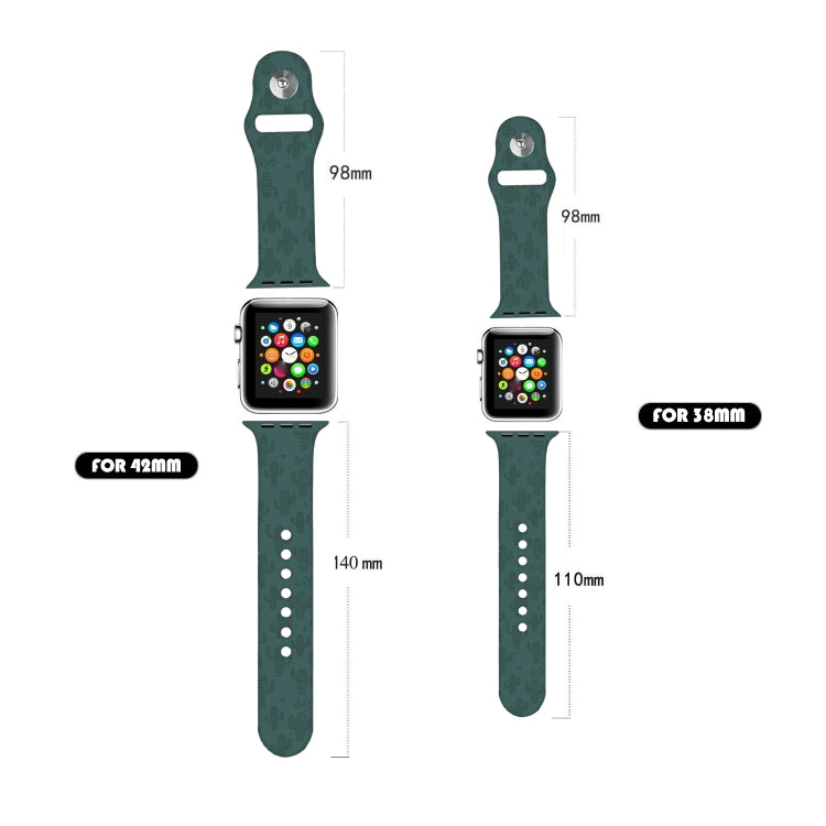 Cactus Embossing Silicone Watchband For Apple Watch Series