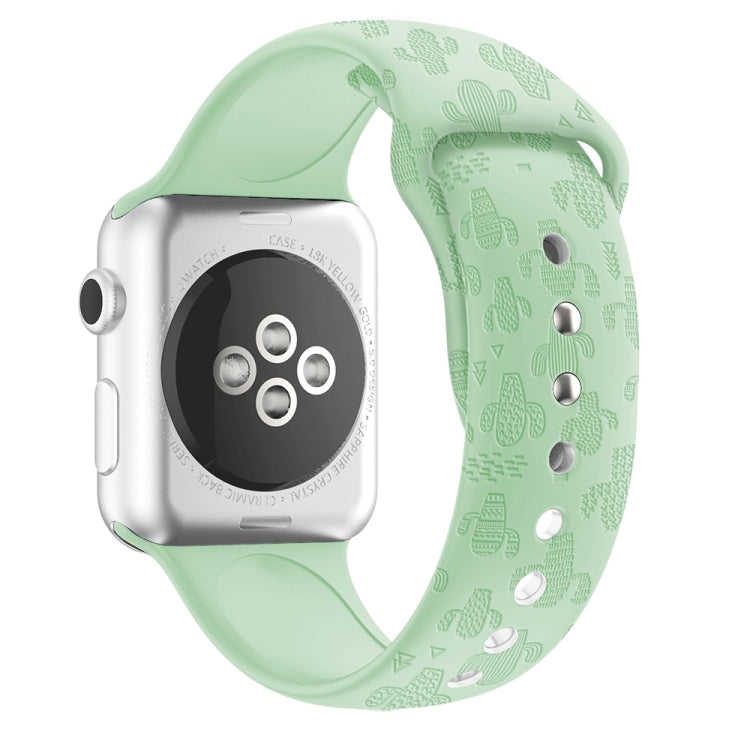 Cactus Embossing Silicone Watchband For Apple Watch Series