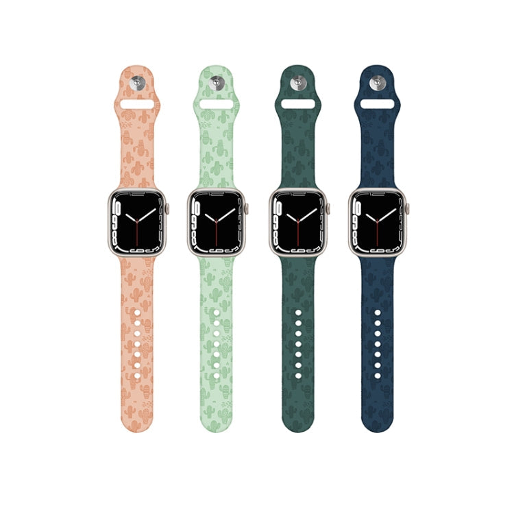 Cactus Embossing Silicone Watchband For Apple Watch Series