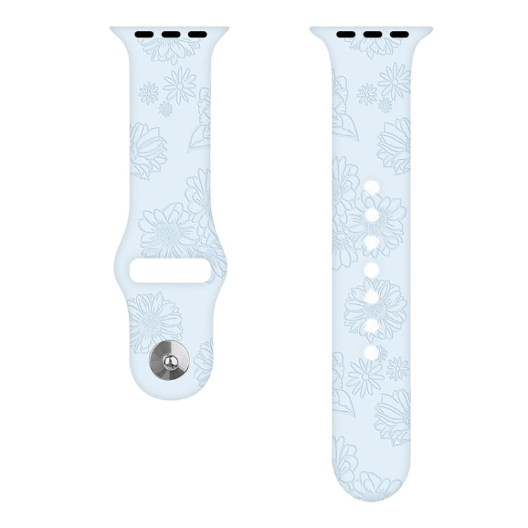 Sunflower Embossing Silicone Watchband For Apple Watch Series