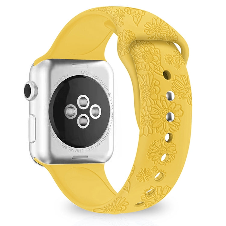 Sunflower Embossing Silicone Watchband For Apple Watch Series