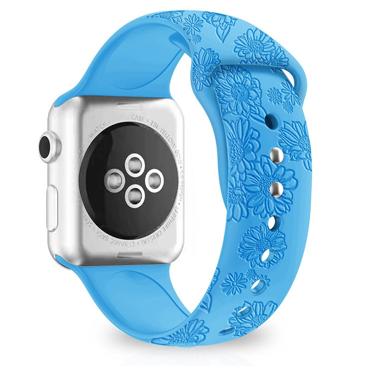 Sunflower Embossing Silicone Watchband For Apple Watch Series