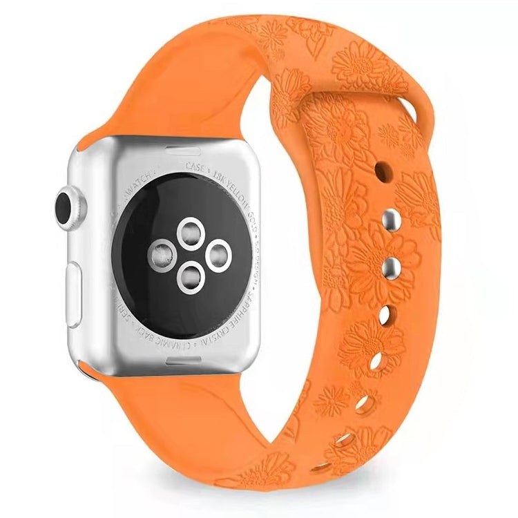 Sunflower Embossing Silicone Watchband For Apple Watch Series