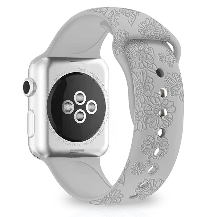 Sunflower Embossing Silicone Watchband For Apple Watch Series