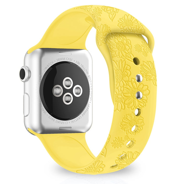 Sunflower Embossing Silicone Watchband For Apple Watch Series