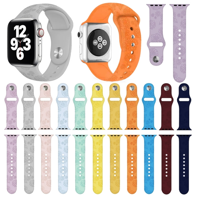 Sunflower Embossing Silicone Watchband For Apple Watch Series