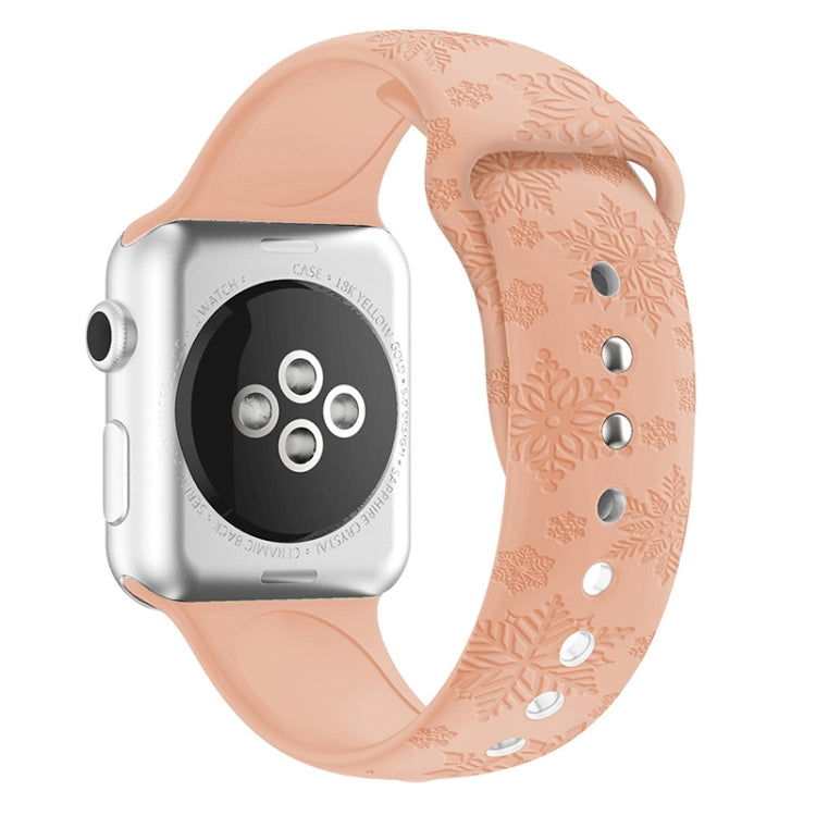 Snowflake Embossing Silicone Watchband For Apple Watch Series