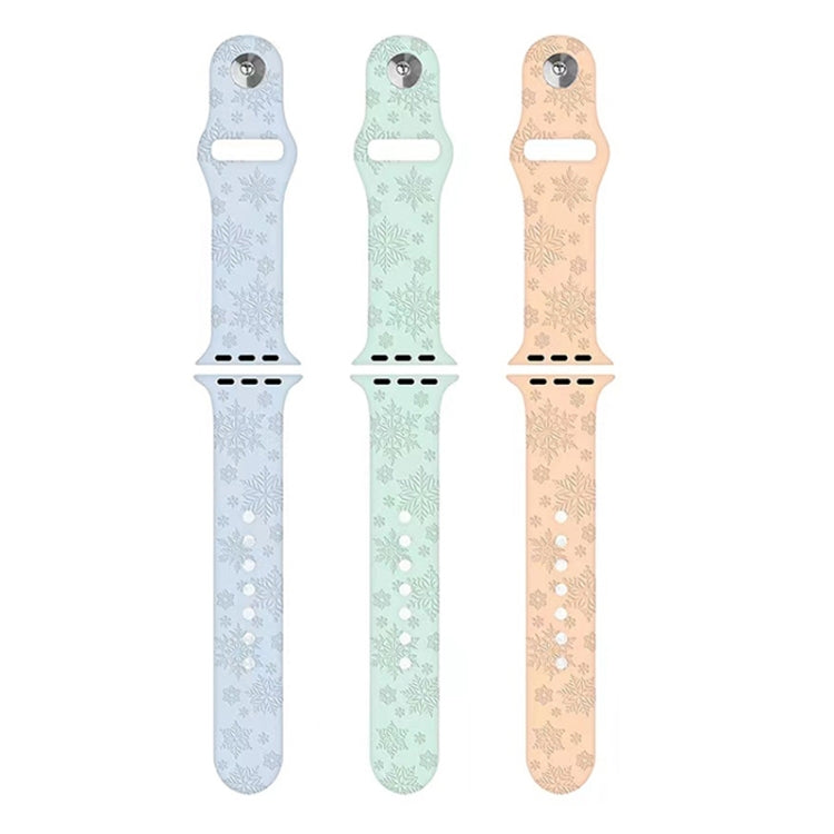 Snowflake Embossing Silicone Watchband For Apple Watch Series