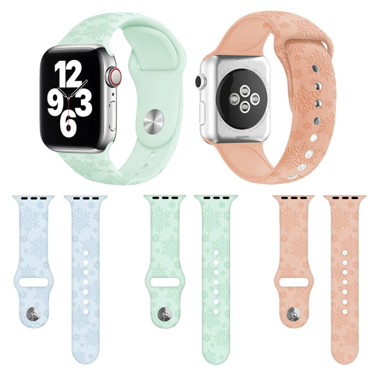 Snowflake Embossing Silicone Watchband For Apple Watch Series