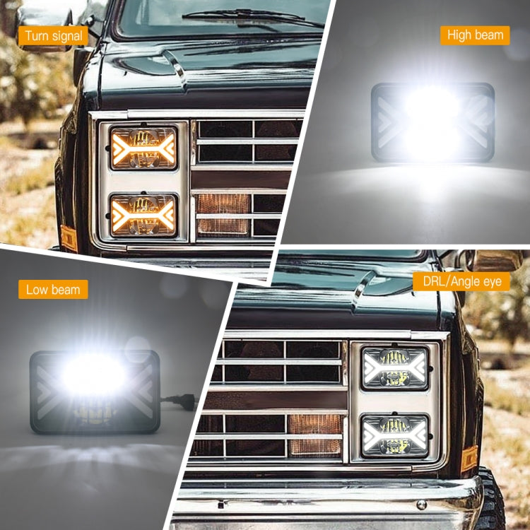 5 inch Square Truck Two-color Headlights 9-30V 36W / 22W 9600LM 6000K / 3000K-Reluova