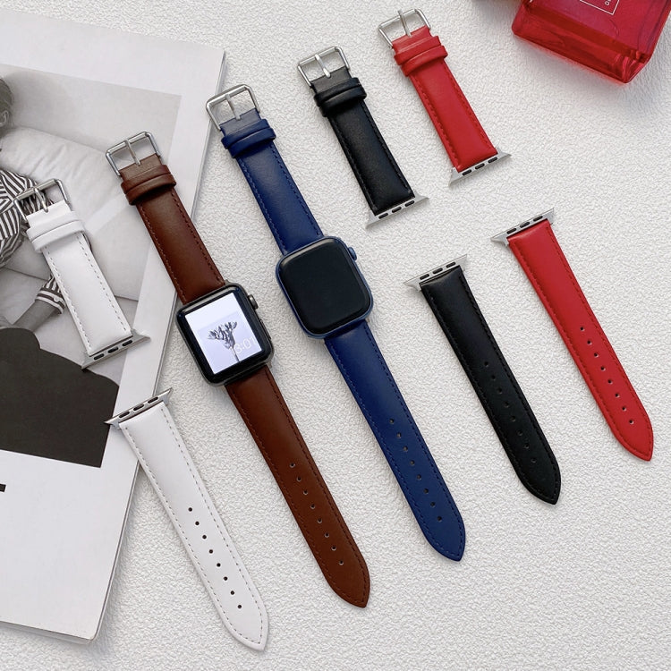 Glossy Leather Watchband For Apple Watch Series