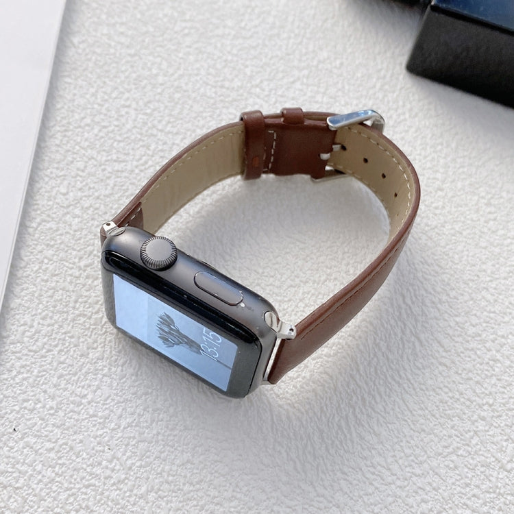 Glossy Leather Watchband For Apple Watch Series