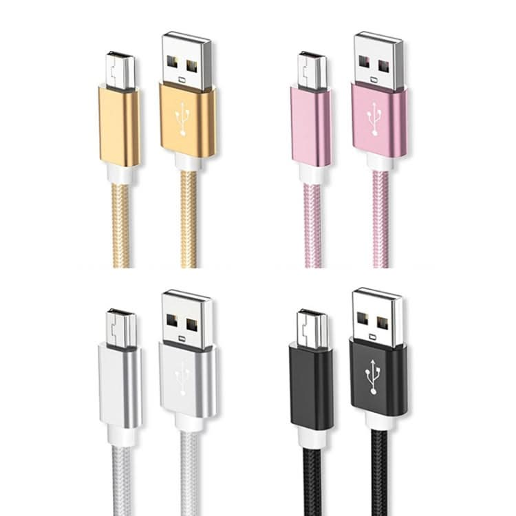 5 PCS Mini USB to USB A Woven Data / Charge Cable for MP3, Camera, Car DVR My Store