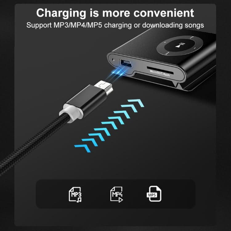 5 PCS Mini USB to USB A Woven Data / Charge Cable for MP3, Camera, Car DVR My Store