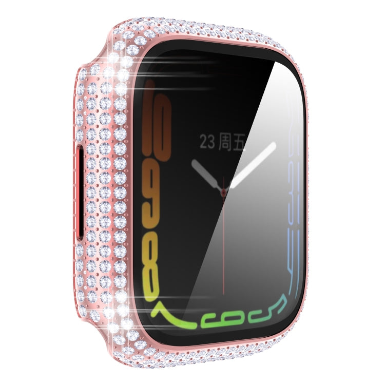 Diamond PC + Tempered Glass Watch Case For Apple Watch Series