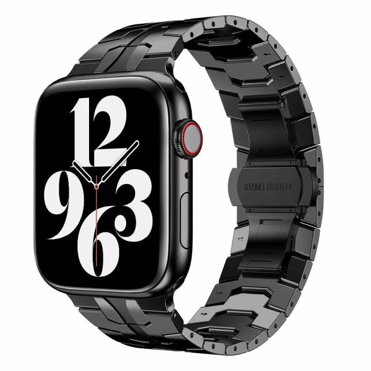 Butterfly Buckle Metal Watchband For Apple Watch Series