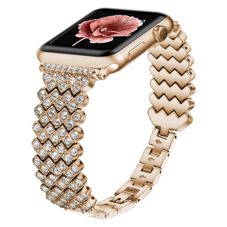 Heart Diamond Metal Watchband For Apple Watch Series