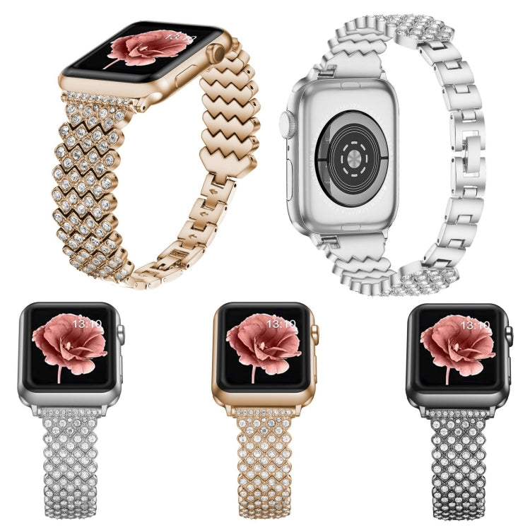 Heart Diamond Metal Watchband For Apple Watch Series