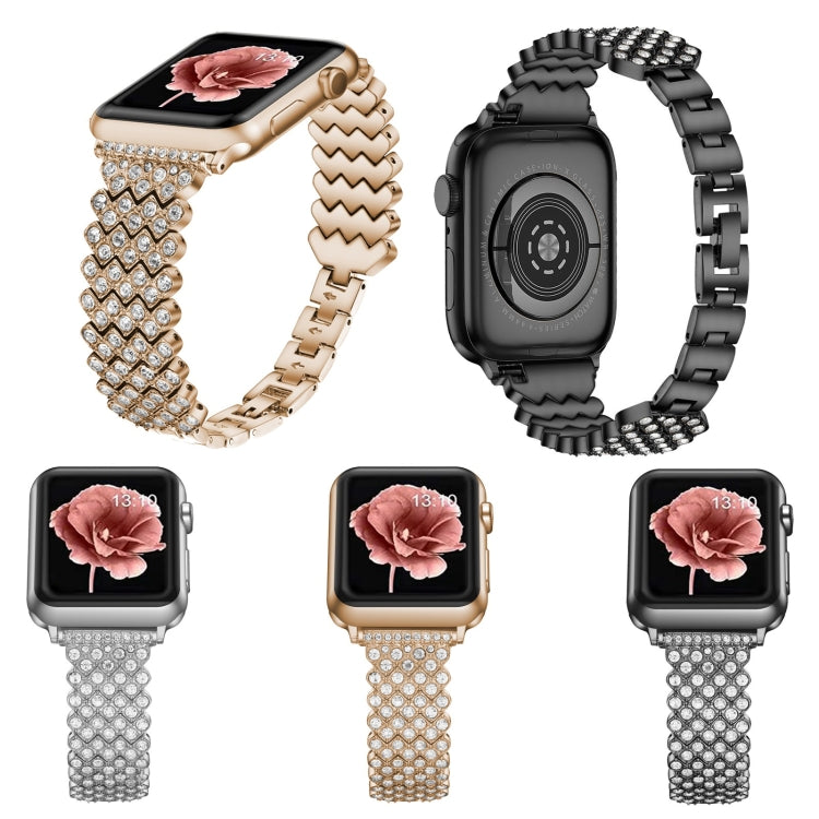 Heart Diamond Metal Watchband For Apple Watch Series