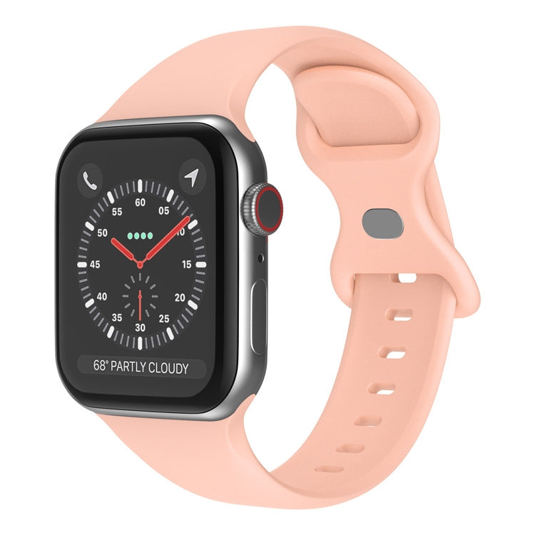 Butterfly Buckle Silicone Watchband, Size: S For Apple Watch Series, Series 2