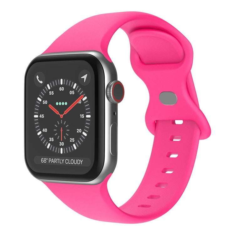 Butterfly Buckle Silicone Watchband, Size: S For Apple Watch Series, Series 2