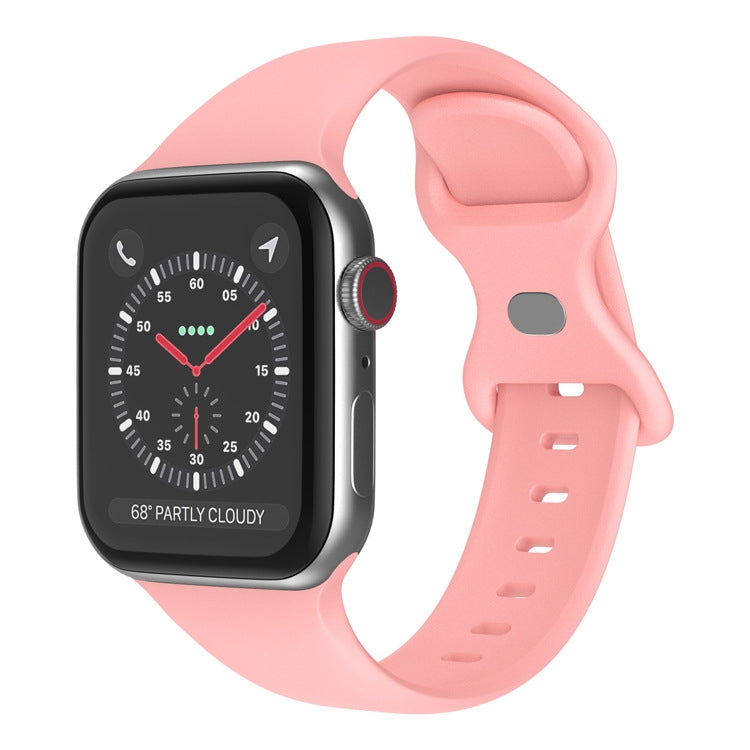 Butterfly Buckle Silicone Watchband, Size: S For Apple Watch Series, Series 2