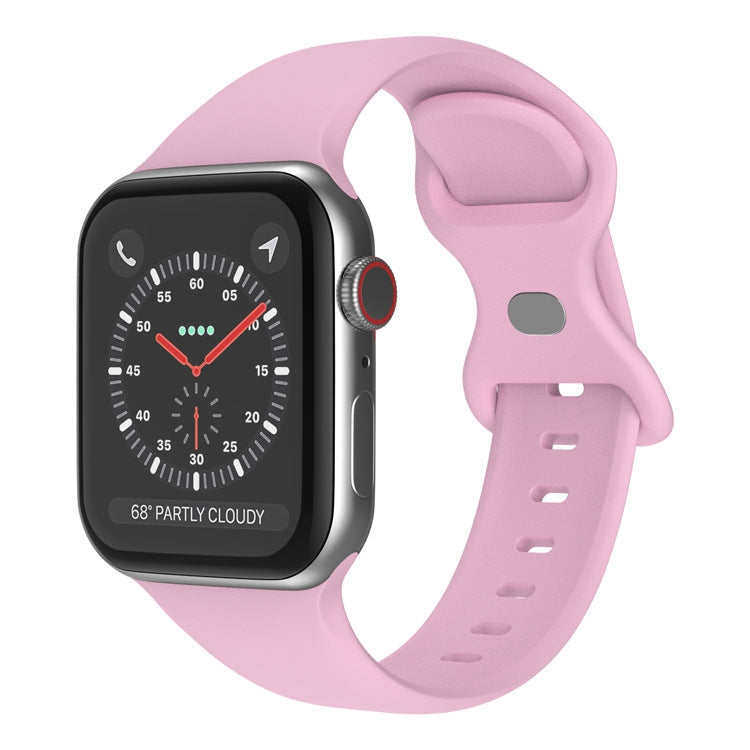 Butterfly Buckle Silicone Watchband, Size: S For Apple Watch Series, Series 2