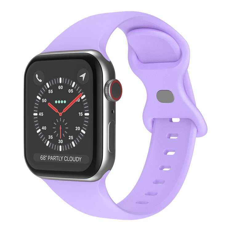 Butterfly Buckle Silicone Watchband, Size: S For Apple Watch Series, Series 2