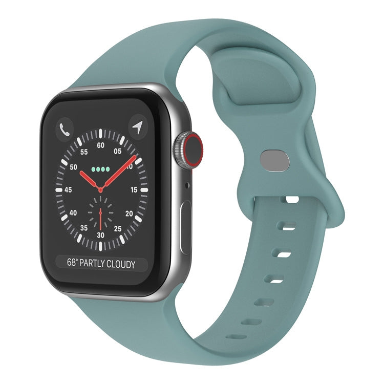 Butterfly Buckle Silicone Watchband, Size: S For Apple Watch Series, Series 2