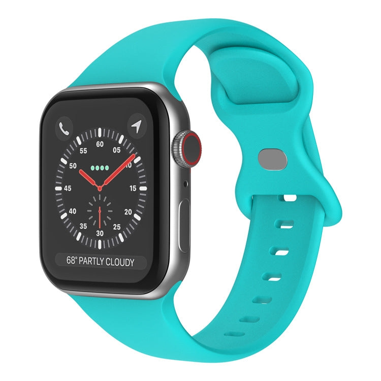 Butterfly Buckle Silicone Watchband, Size: S For Apple Watch Series, Series 2