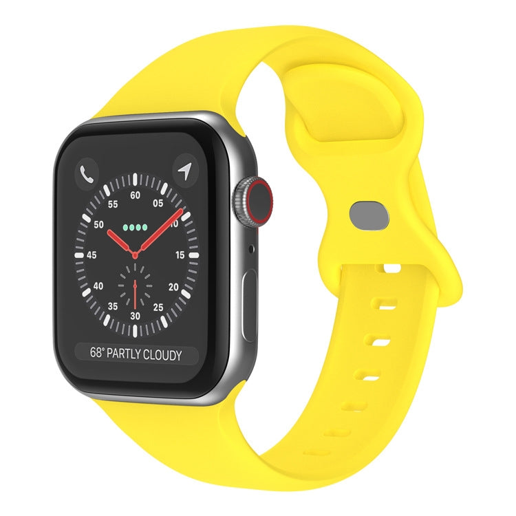 Butterfly Buckle Silicone Watchband, Size: S For Apple Watch Series, Series 2