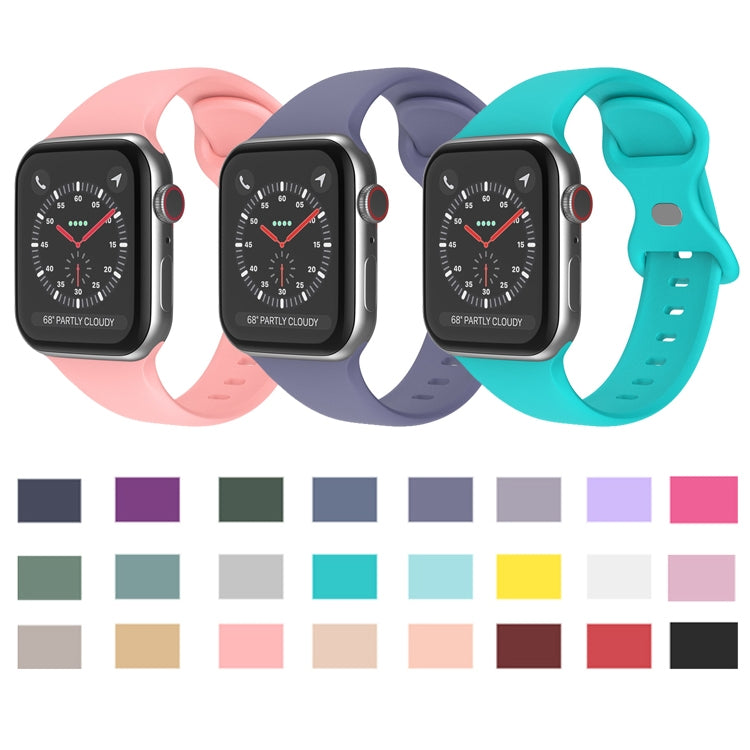 Butterfly Buckle Silicone Watchband, Size: S For Apple Watch Series, Series 2