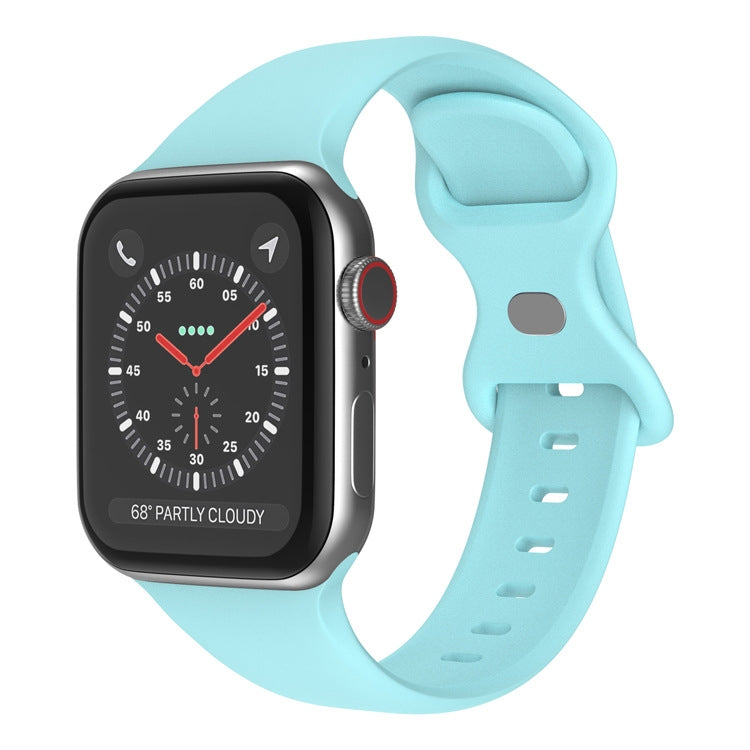 Butterfly Buckle Silicone Watchband, Size: S For Apple Watch Series, Series 1