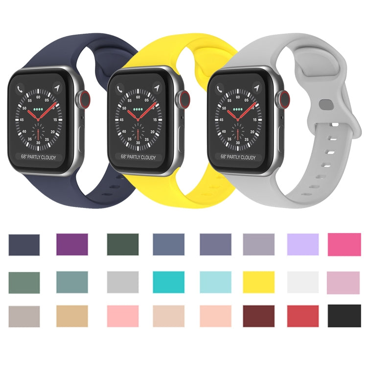 Butterfly Buckle Silicone Watchband, Size: L For Apple Watch Series, Series 2